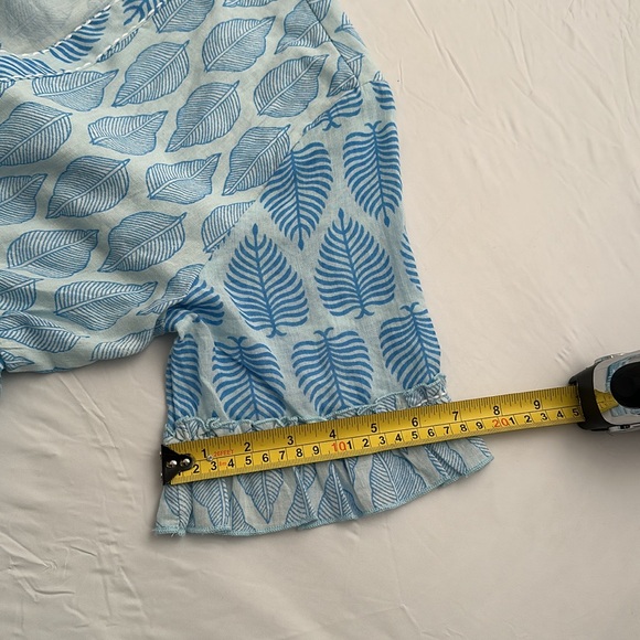 Debbie Katz Sana blue and white boho resort wear mini dress - Picture 11 of 15